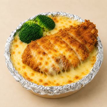 Cheese Baked Rice with Chicken Cutlet 芝士焗饭配鸡排